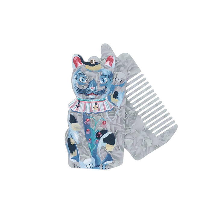 【Nathalie Lete】Comb＆Mirror Lucky cat コーム＆ミラー(BL)