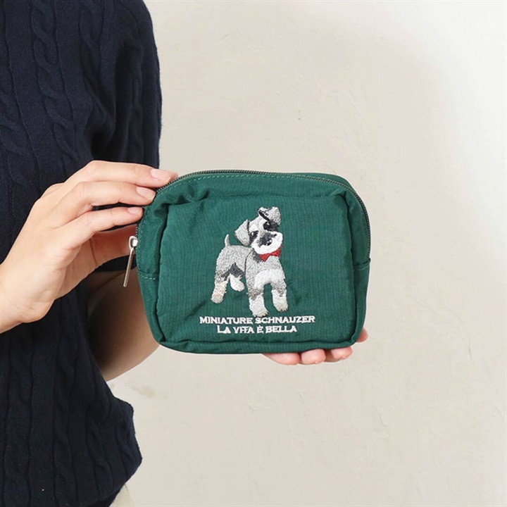 polka polka アニマル刺繍ポーチ
