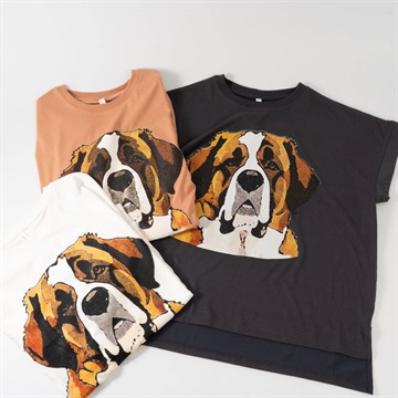 【Lupilien】半袖Tシャツ セントバーナードプリント 天竺 接触冷感
