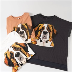 【Lupilien】半袖Tシャツ セントバーナードプリント 天竺 接触冷感