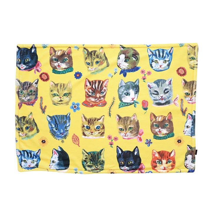 【Nathalie Lete】ダブルレイヤーブランケット Double layer Blanket(Cats-YE)