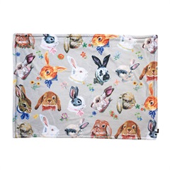 【Nathalie Lete】ダブルレイヤーブランケット Double layer Blanket(Rabbits-GY)