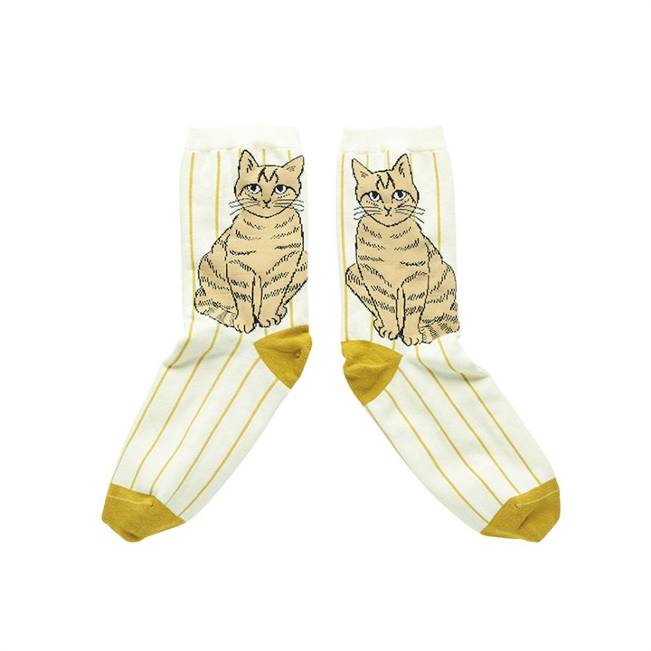 【松尾ミユキ】靴下 Stripe Cat socks