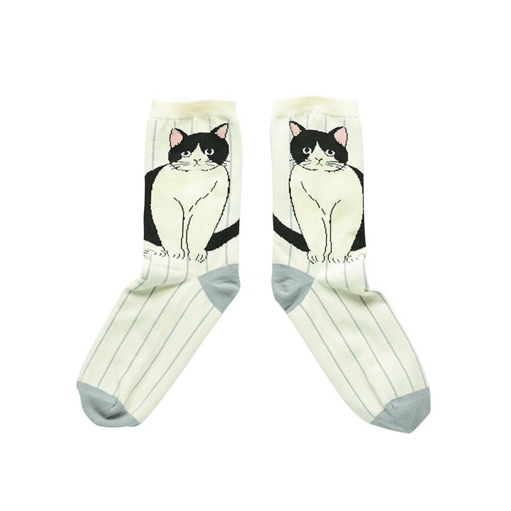 【松尾ミユキ】靴下 Stripe Cat socks