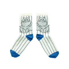 【松尾ミユキ】靴下 Stripe Cat socks(Chloe)