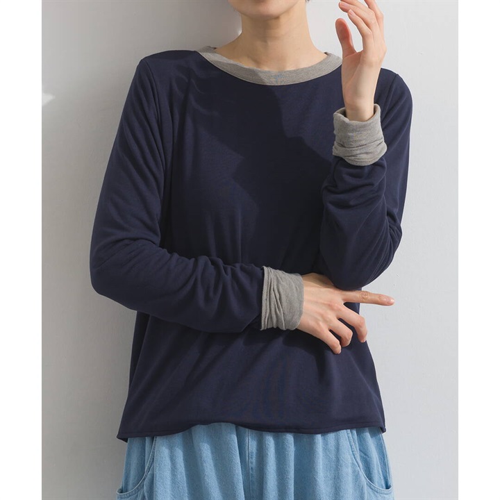【Arinomama】ロングTシャツ バイカラー リバーシブル