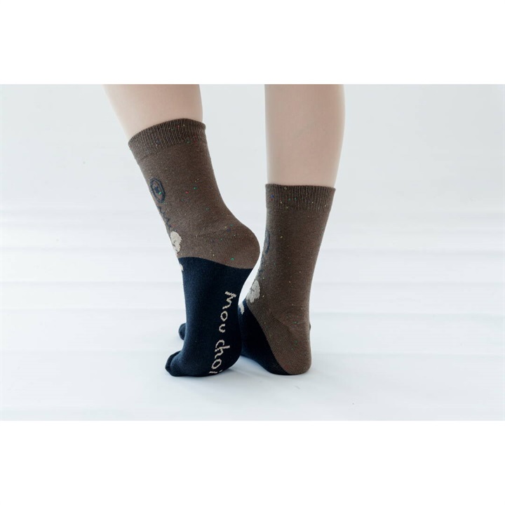 Kusetsuyo-Socks くせ強-ソックス 靴下 1足(G(バーベルと犬))