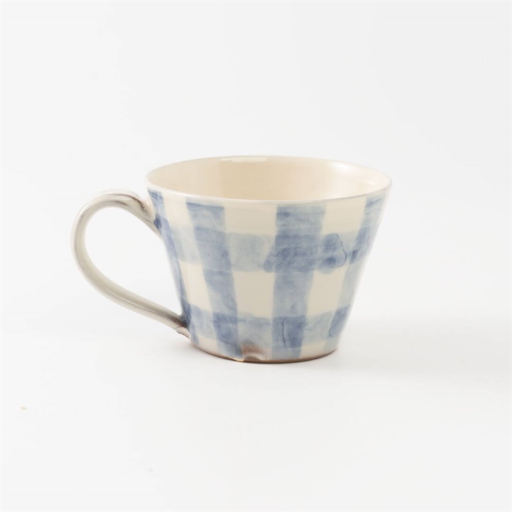 【西聡実】マグカップ 小 ギンガムチェック 150ml