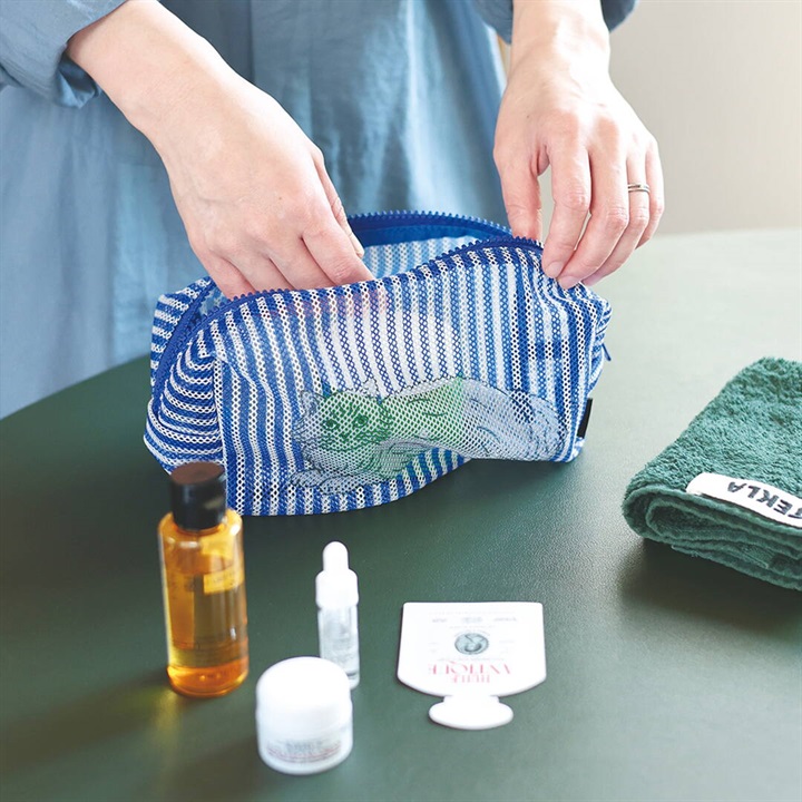 【松尾ミユキ】ポーチ Stripe Mesh pouch