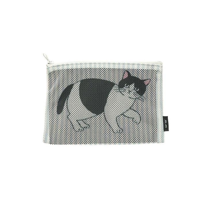 【松尾ミユキ】フラットポーチ Stripe Mesh flat pouch(Pepper)