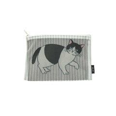 【松尾ミユキ】フラットポーチ Stripe Mesh flat pouch(Pepper)