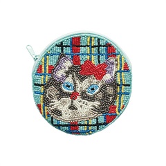 【Nathalie Lete】ビーズポーチ Beads pouch(Gray cat)