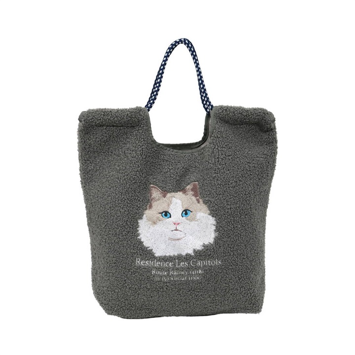 e.e.p ボア刺繍コードトートバッグ(ラグドール)