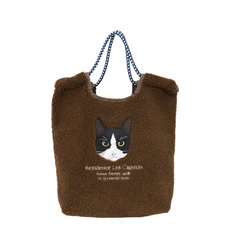 e.e.p ボア刺繍コードトートバッグ(ハチワレ)