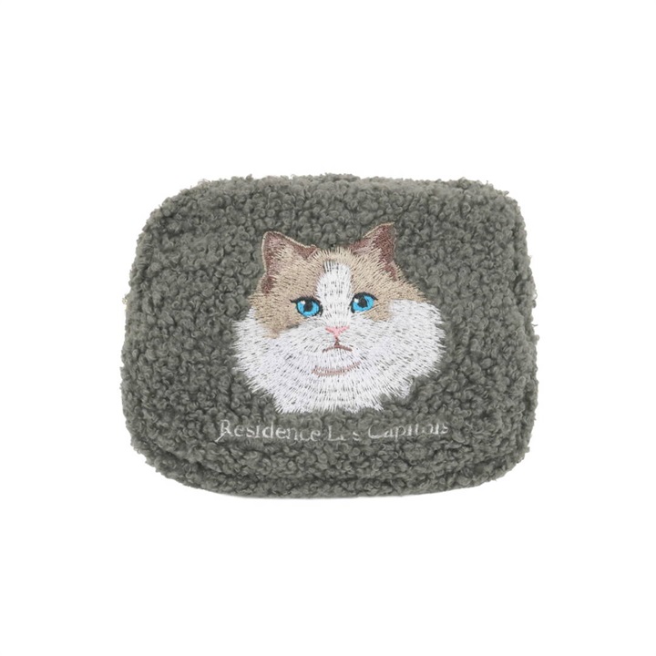 e.e.p ボア刺繍コードポーチ