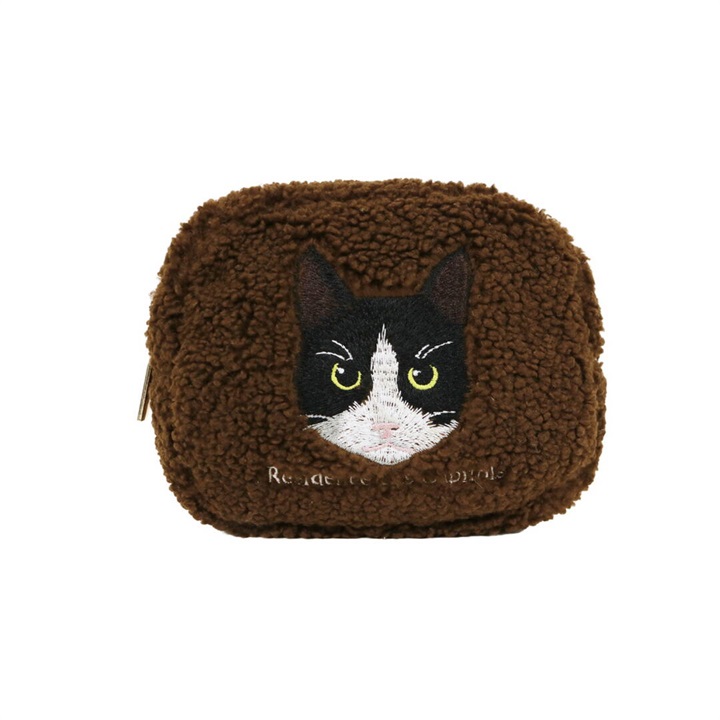 e.e.p ボア刺繍コードポーチ