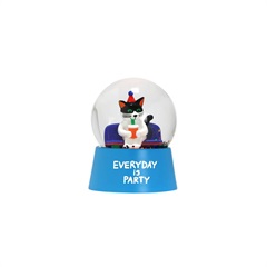 【MIDORI KOMATSU plays with DETAIL INC.】SNOW GLOBE"Everyday is Party"(Cat White)