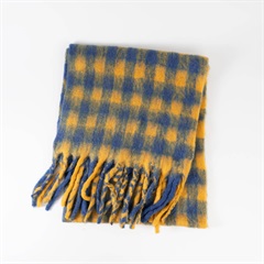 【PANKAJ】ECHARPE 40 細チェックマフラー 2026(SH-4276/C-1 BLUE YELLOW)