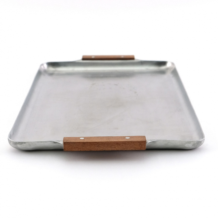 shesay】 木の持ち手のアルミトレー L｜てんとてん｜インテリア雑貨