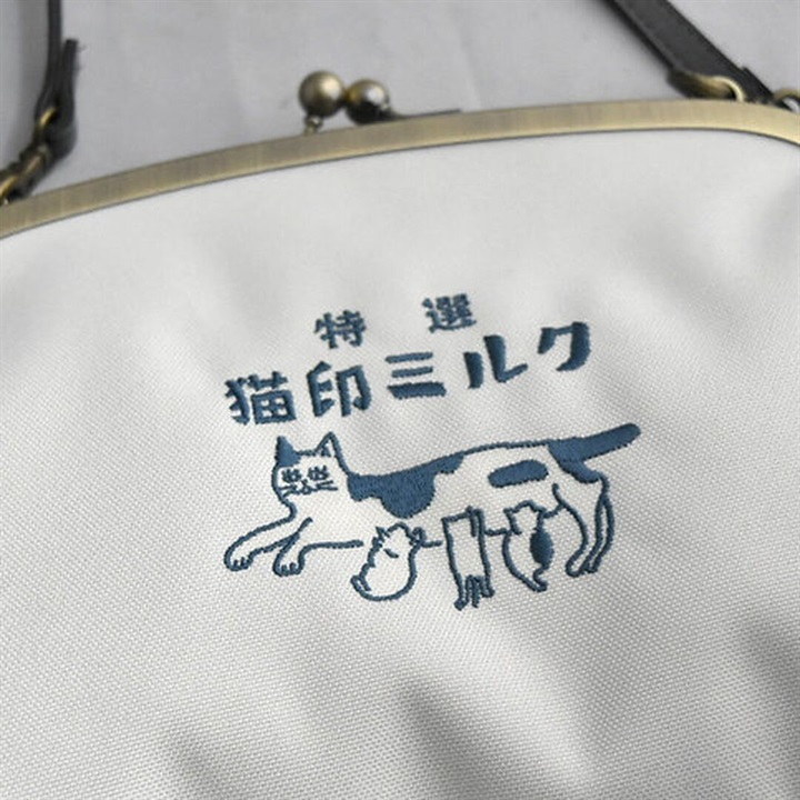 星羊社】猫印ミルク がま口ショルダー｜てんとてん｜インテリア雑貨