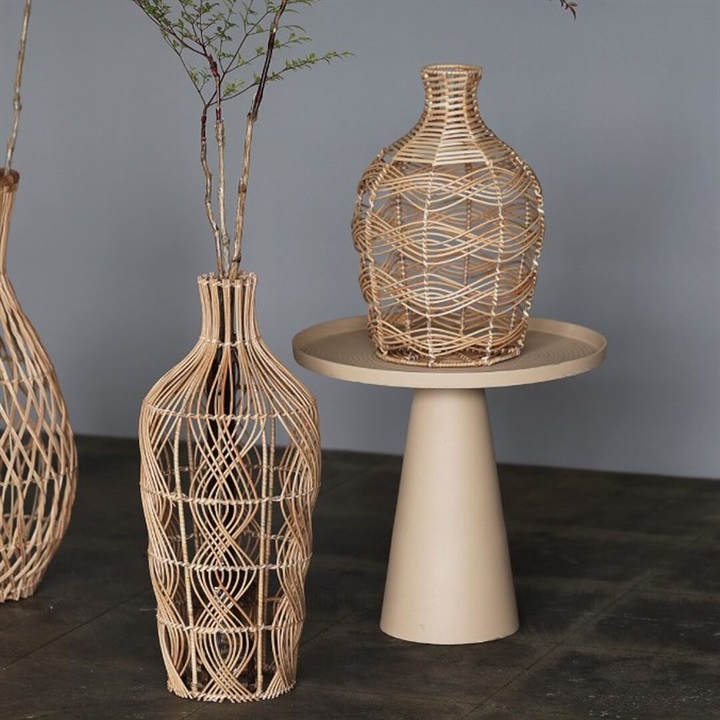 HUNT 9】ラタン編みフラワーベース SADIO Wavelets｜てんとてん