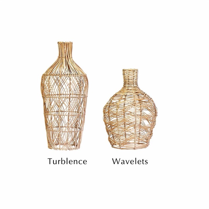 HUNT 9】ラタン編みフラワーベース SADIO Wavelets｜てんとてん