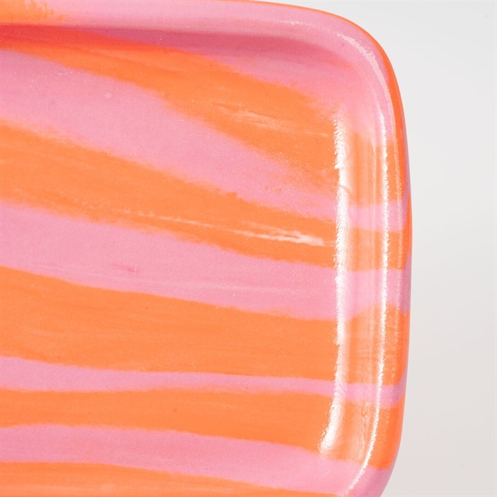 賀来瞳】rectangle plate 四角皿 練り込み 約W15.5～16×D11.5cm｜てん