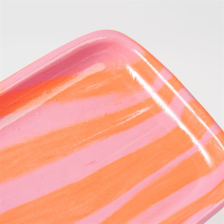 賀来瞳】rectangle plate 四角皿 練り込み 約W15.5～16×D11.5cm｜てん