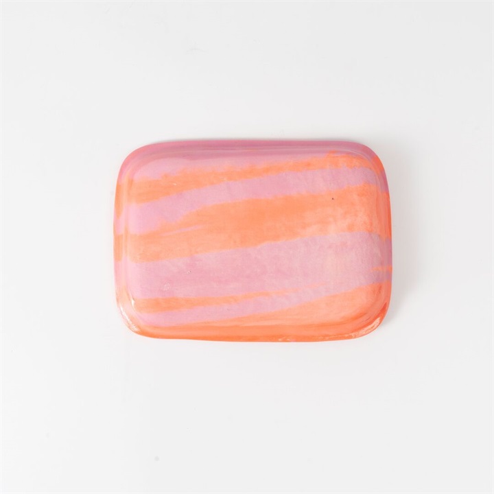 賀来瞳】rectangle plate 四角皿 練り込み 約W15.5～16×D11.5cm｜てん