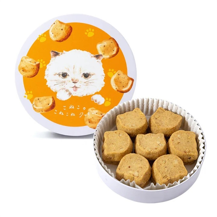 DADACA】こねこのこねこねクッキー 黒糖くるみ 丸缶｜てんとてん