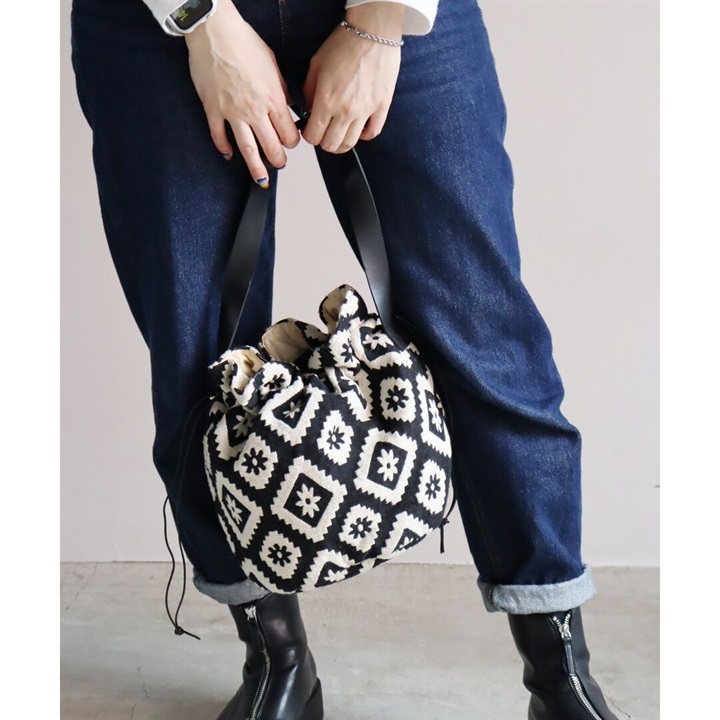 KIVISDOU】INDIAジャガード バケットバッグ｜てんとてん