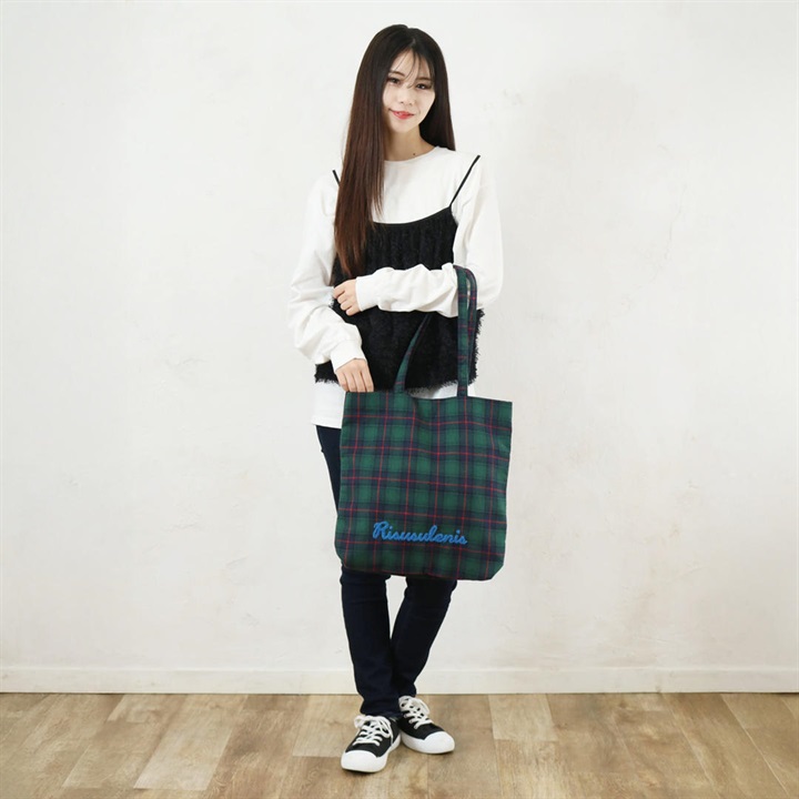 SOBIA】ロゴサガラ刺繍チェックトートバッグ｜てんとてん｜インテリア