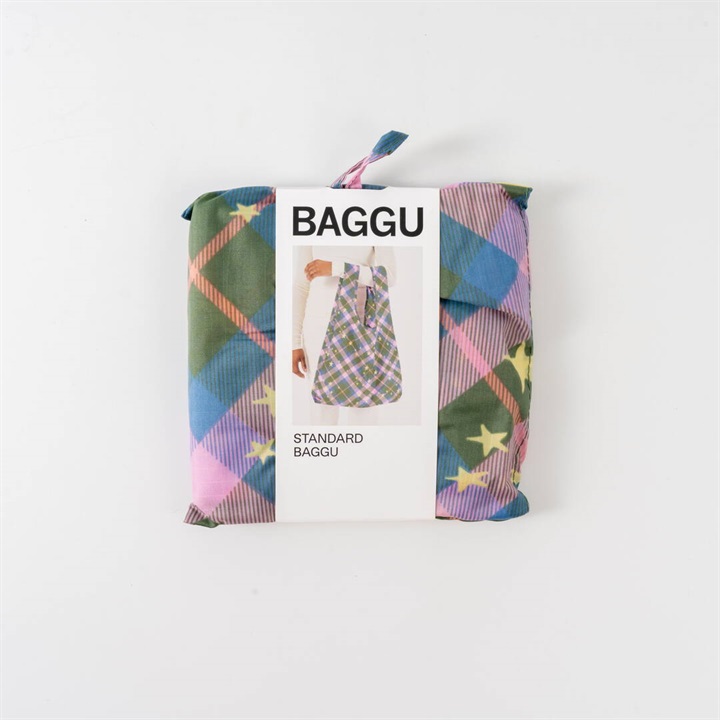 BAGGU ホールフィッシュ　チェックマーケット　エコバッグ　セット BAGGU】STANDARD BAGGU エコバッグ チェック｜てんとてん｜インテリア