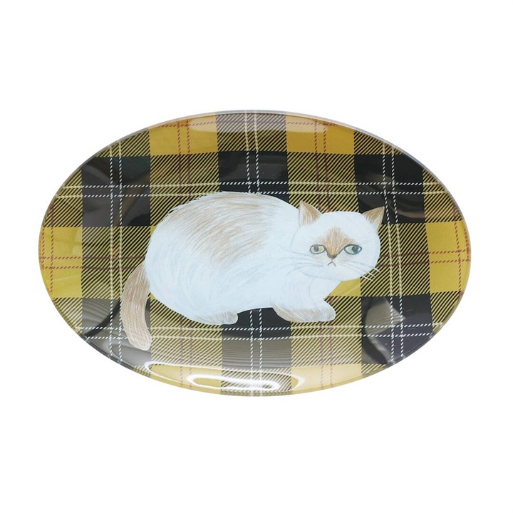 松尾ミユキ】Glass Oval plate 20cm ガラスオーバルプレート｜てんと