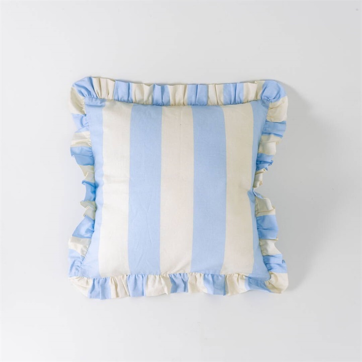 てんとてんオリジナル クッションカバー 45×45cm Blue Frill｜てんと