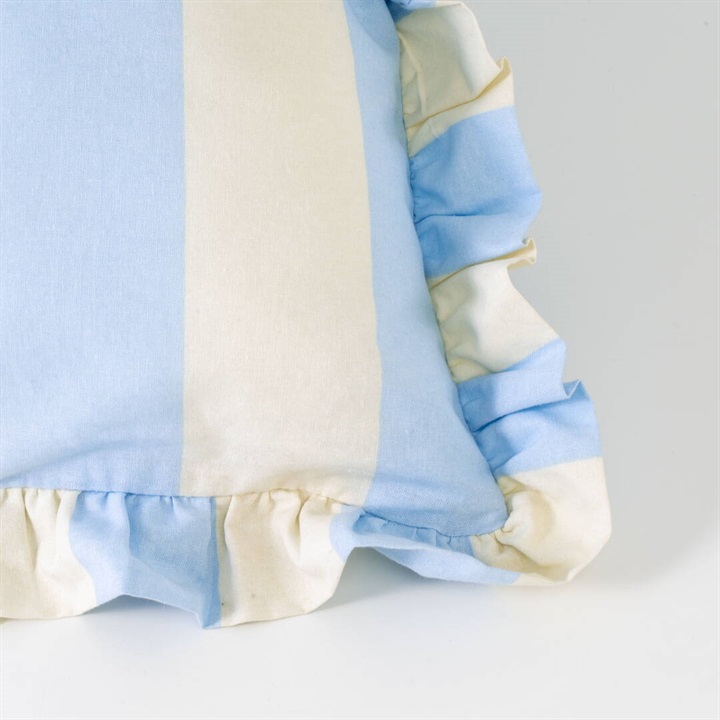 てんとてんオリジナル クッションカバー 45×45cm Blue Frill｜てんと